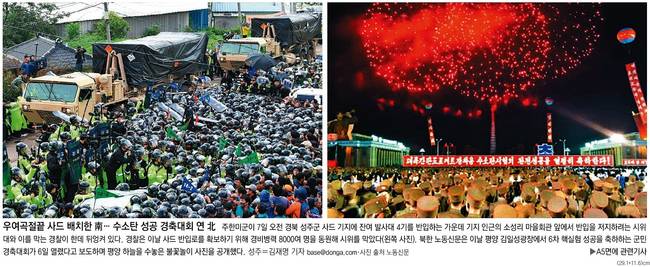 동아일보 8일자 1면사진 갈무리.