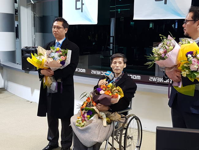 박성호 기자와 이용마 기자, 박성제 기자.(왼쪽부터) 