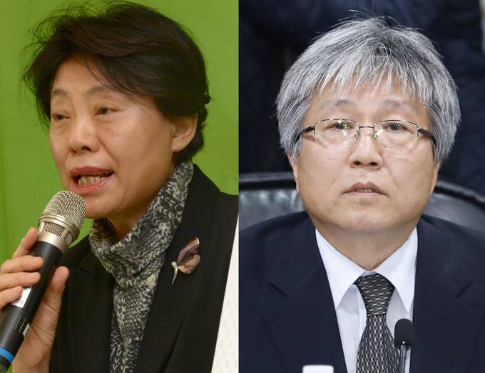 지영선 이사와 이완기 이사장.(뉴시스) 