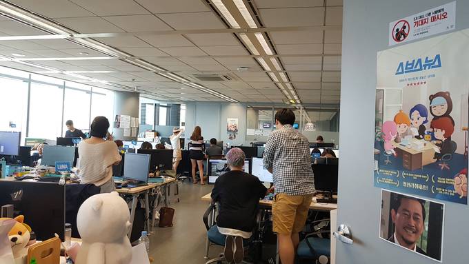 서울 목동 SBS 사옥 19층에 자리한 ‘SBS 디지털뉴스랩’ 스브스뉴스팀 사무실.  