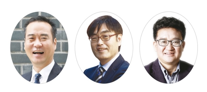 제47대 한국기자협회장 후보. 왼쪽부터 기호 1번 손대선, 기호 2번 강진구, 기호 3번 김동훈. 제47대 한국기자협회장 후보. 왼쪽부터 기호 1번 손대선, 기호 2번 강진구, 기호 3번 김동훈.