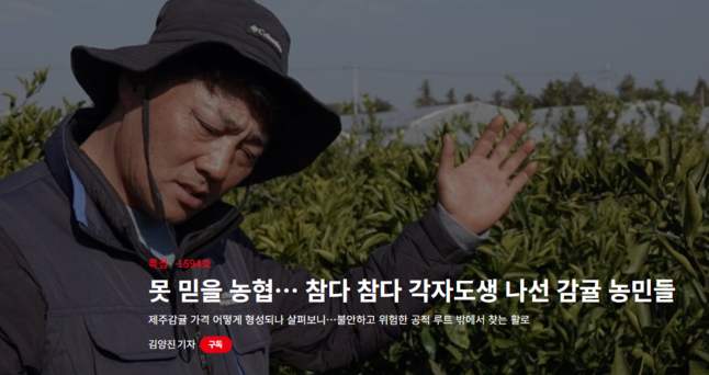 주간지 3사 기자들 '농산물 유통 추적' 의기투합