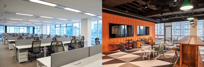 마포구 상암동 중앙일보 사옥에 마련된 사무공간(사진 왼쪽)과 11층 스튜디오(사진 오른쪽). 중앙일보 제공 